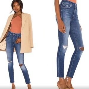 Women's Blue Distressed Jeans